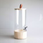 Transparent dispenser 5 liters + wooden base and cover - Image 2