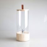 Transparent dispenser 5 liters + wooden base and cover