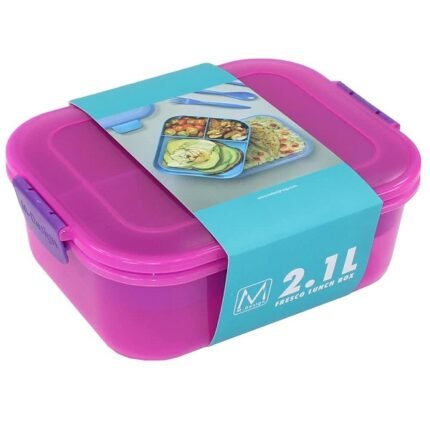 Lunch box rose clips purple 2.1 litres
