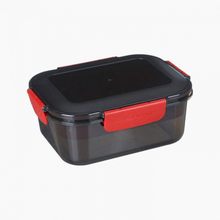 Lunch box, black and red, 1.6 liters