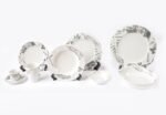 Bright Gray Rim Shape 46 Piece Dinner Set - Image 2