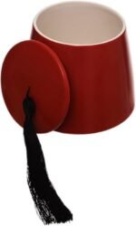 Dark Red sugar can with lid large - Image 2