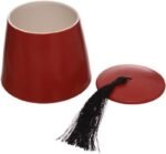 Dark Red sugar can with lid large - Image 3