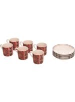 Khayameya Red set (Dora coffee cup + plate) 12 pieces