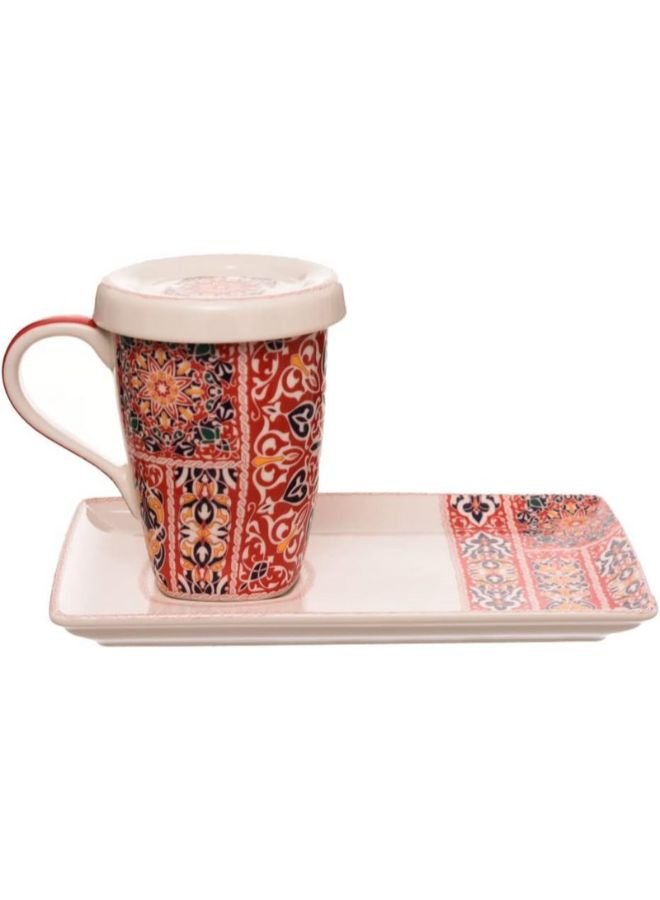 51-Ov-QC1-LLo-L-AC-SL1000 Khayameya Red Roman mug + rectangular plate + lid - Image 1