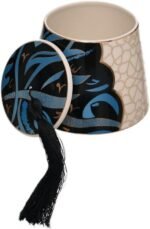 Calligraphy (blue / red) sugar with lid, large - Image 3