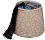 Calligraphy (blue / red) sugar with lid, large