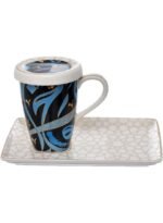 Calligraphy (blue / red) Roman mug + rectangular plate