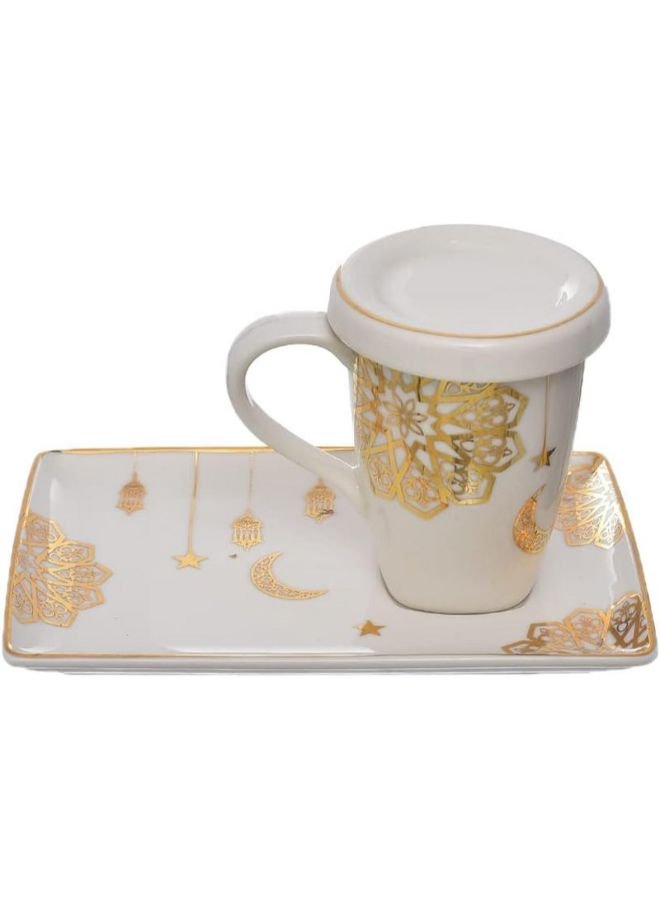 51qg-TDh-A8-DL-AC-SL1000 Golden Decorations Roman mug + rectangular plate + lid - Image 1