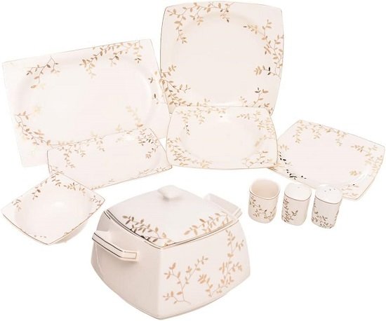 51xz0GKZz0L._AC_SL1000_ Evergreen T.Shape طقم عشاء 60 قطعة بورسلين - الصورة 1