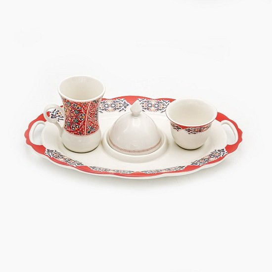 6228968003008 Khayameya Red Turbo Coffee Set 4 Pieces - Image 1