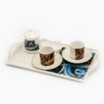 Calligraphy (blue / red) Turkish coffee set 6 pieces