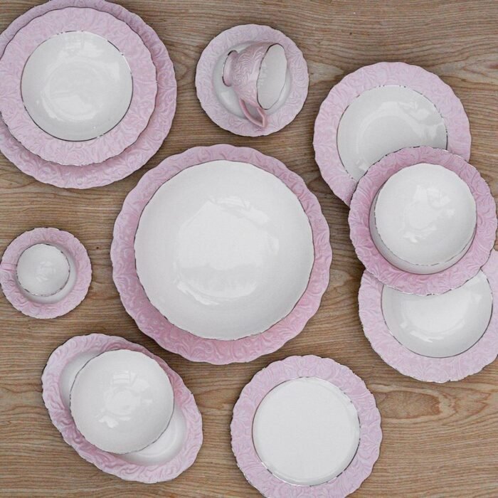 Rozen Rose + Platinum Line 52 Piece Dinner Set - Image 1