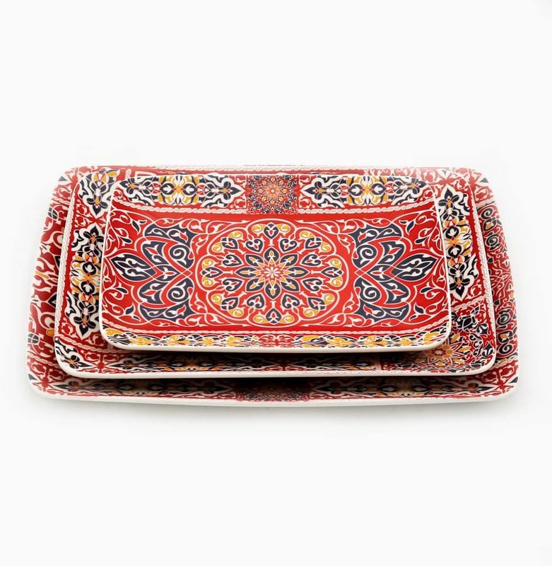 711-WIds-Y-L-AC-SL1000 Khayameya Red Carpaccio Tray Set 3 Pieces - Image 1