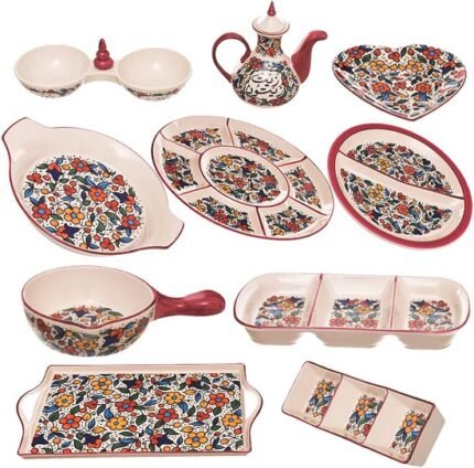 Flora Red 11 Piece Breakfast Set