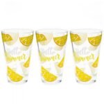 Nadia Hello Summer Limoni طقم 3 كوب كبير 310 مل