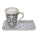 Arabic Star Roman mug + rectangular plate + lid