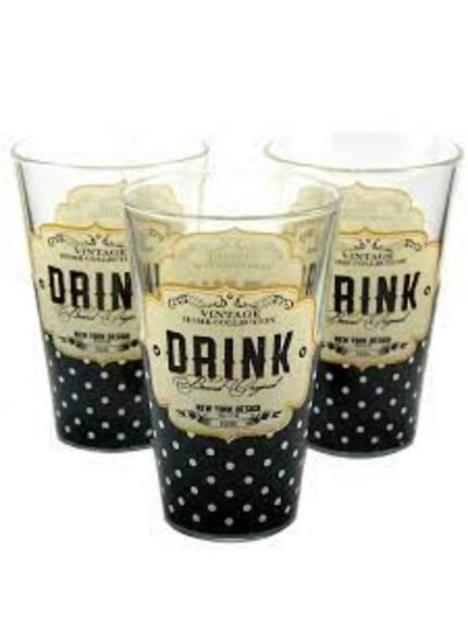 Retro Drink Quad طقم 3 كوب صغير 300 مل
