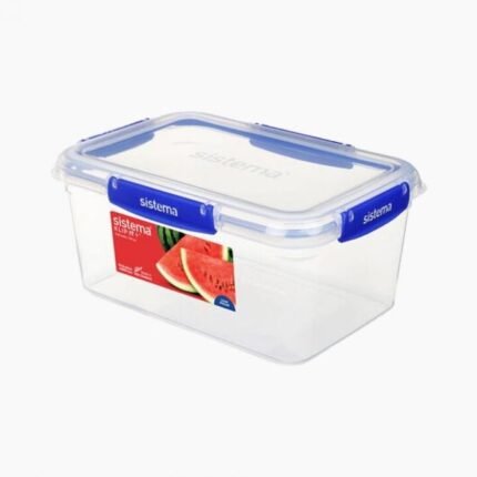 حافظة طعام مستطيلة 3.35 لتر ازرق ـ Klip It Plus SISTEMA