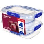 طقم 4 حافظة طعام (2*1 لتر + 2*2.2 لتر) ـ Klip It Plus SISTEMA