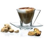 Fusion set of 2 tea cups with saucer