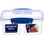 ⁦حافظة طعام 835 مل Medium Split ـ Dark Blue SISTEMA⁩ - الصورة ⁦2⁩