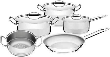 Professionalطقم 5قطع (حلة20/24/بخار+كسرولة16+طاسه) TRAMONTINA