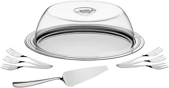 51a2x-fLHTL._AC_SL1500_ 1880/64510/880/#4#Ciclo (9-piece gateau set (service with lid + 6 forks + carrier) - Image 1