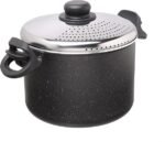 حلة باستا مع مصفاة بقفل وغطاء ستانلس ستيل، مقاس 22 سم moneta