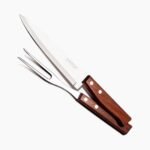 1880/22299/013/ Tradicional Set of large fork + knife, 7 m, wooden handle