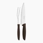 1880/23498/410/ Plenus Large Fork + Knife Set 7m Handle Black