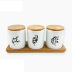 طقم 3 برطمانات سكر وشاى وقهوه