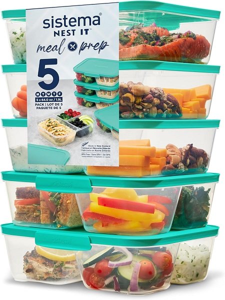 81uV-IlHNIL._AC_SL1500_ طقم 5 حافظة طعام 1.9 لتر - الصورة 1