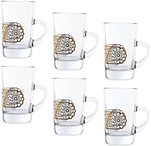 61MUTkcOGoL._AC_SL1000_ Furat طقم 6 استكانة شاي بيد مذهب - الصورة 1