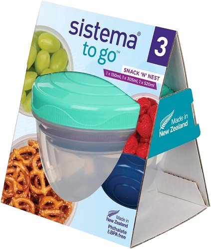 Snack Nest  طقم 3 وعاء 520و305و150 مل sistema