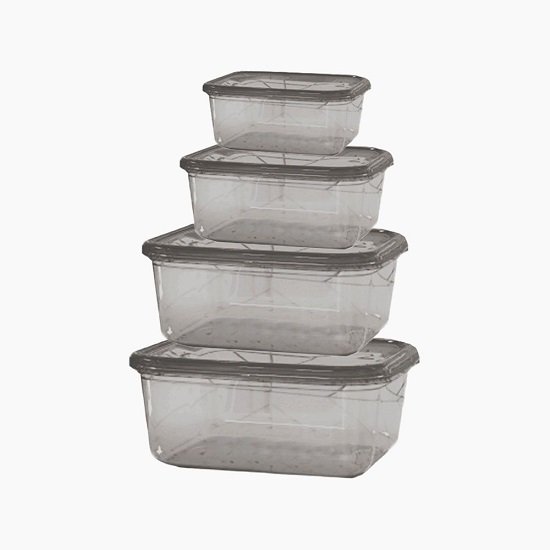 6221325001051_1 اكسا طقم علبه ثلاجه مستطيله مونو 4قطع - الصورة 1