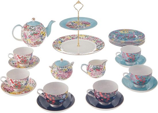 71tjjErlKCL._AC_SL1500_ Fine Bone طقم شاى 24 قطعة - الصورة 1