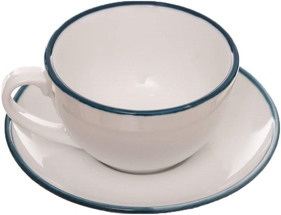 41orrgdSL6L._AC_SL1000_ White + Petroleum Line Bianca طقم شاى 12 قطعة - الصورة 1