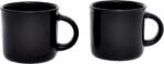 Plain Black Enamel طقم 2 قطعة فنجان قهوة