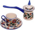 ⁦Flora Blue  طقم قهوة 14 قطعة بالكنكة الصغيرة بالغطاء⁩ - الصورة ⁦2⁩