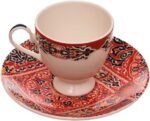 Khayameya Red  طقم ( فنجان قهوة + طبق فيوليت )