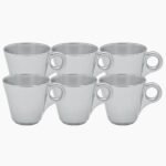 Metal Silver طقم 6 قهوة 80 مل