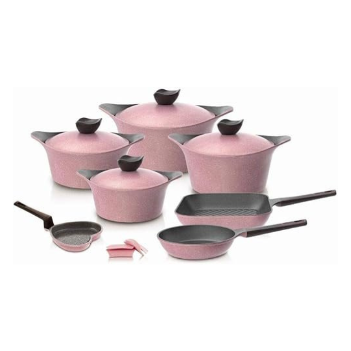 Untitled design Aeni/Pink Marble طقم15قطع +هدية - الصورة 1