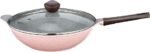 ⁦Neoflam mitra granite wok frying pan with lid, 34 cm - rose⁩ - الصورة ⁦4⁩