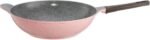 ⁦Neoflam mitra granite wok frying pan with lid, 34 cm - rose⁩ - الصورة ⁦2⁩