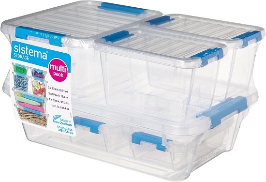 81mi1qObHkL._AC_SL1500_ Storageطقم 6 وعاء تخزين مقاسات صغيرة sistema - الصورة 1