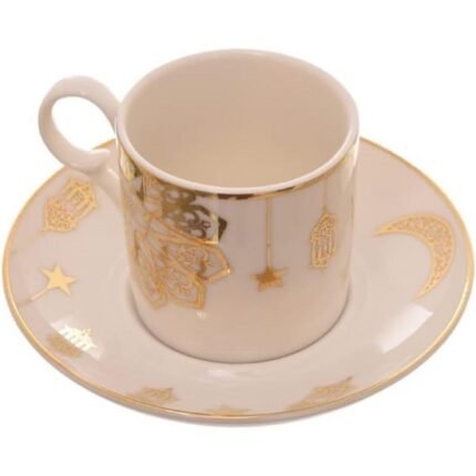 Golden Decorations  طقم ( فنجان قهوة دورا + طبق