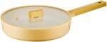 مقلاة نيوفلام EK-HG-F24 Hej بغطاء زجاجي، مقاس 24 سم، لون أصفر صغير