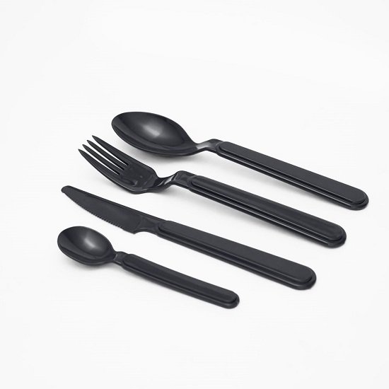 6228993000782 Zinnia / Plastic ( 4 PCS Cutlery Set )Black - الصورة 1