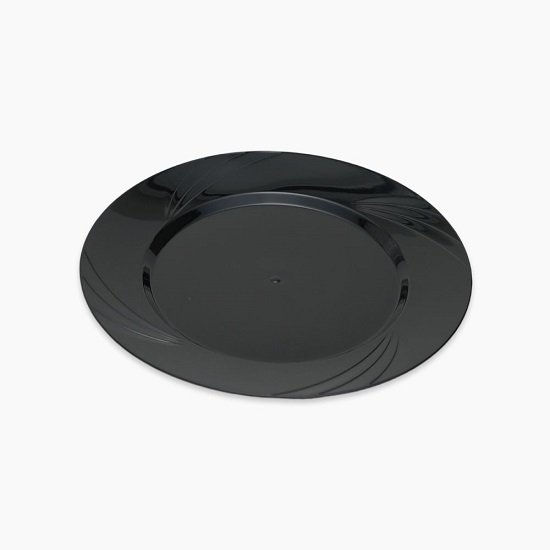 6228993000829 Zinnia / Plastic ( Round dishes 6 PCS 25 cm )Black - الصورة 1